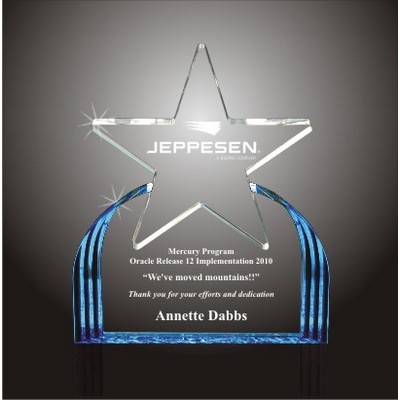 Star Base Acrylic Award, 7 1/4" H