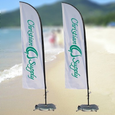 9' Single Sided Feather Flag Banner with Water Ballast
