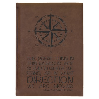 7" x 9 3/4" Dark Brown Leatherette Sketch Book-Unlined Paper