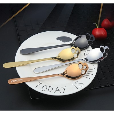 Stainless Steel Skull Shape Dessert Spoon Coffee Spoon