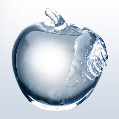 Molten Glass Apple w/Clear Leaf