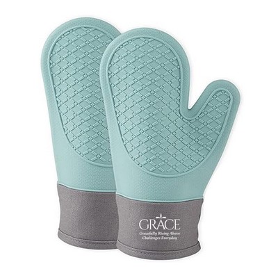 2pcs set Silicone Oven Mitts, Cooking Baking BBQ Gloves, Heat and Slip Resistant Oven Mitts,
