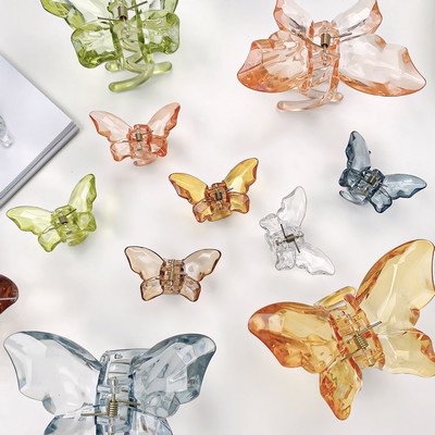 Hair Clips for Women Large Neutral Rectangle Hair Clips Butterfly Clips ( small )