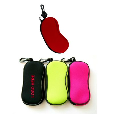 Neoprene Eyeglasses Pouch w/Zipper & Carabiner