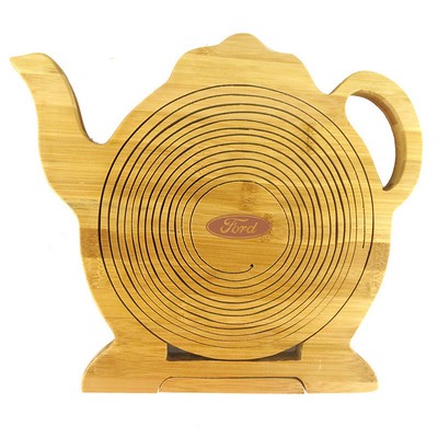 Foldable Bamboo Teapot-Shaped Apple Fruit Basket