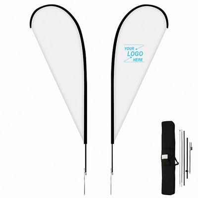 7-Foot Double-Sided Fabric Teardrop Banner with Cross Base