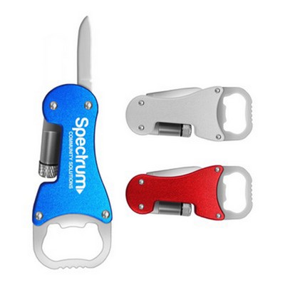 3" 1 Bottle Opener With Flashlight And Knife