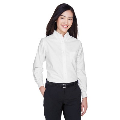 UltraClub Ladies' Classic Wrinkle-Resistant Long-Sleeve Oxford