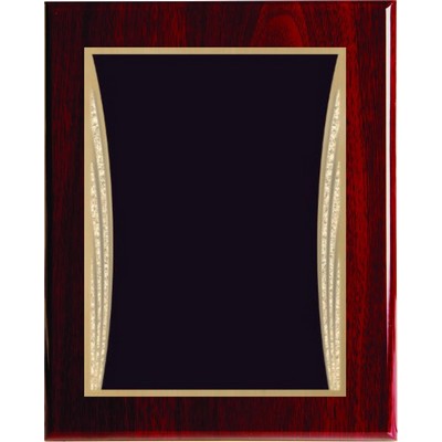 Rosewood Piano Finish Plaque with Black Showtime Brass Plate, 9 x 12"
