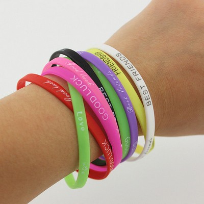 1/4'' Debossed pinted Wristband