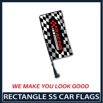 Single Sided Premium Rectangle Car Flag