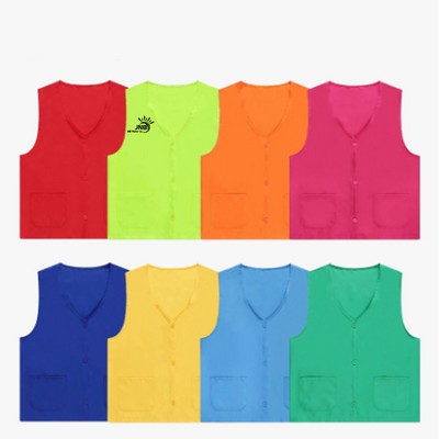 Unisex Vest with Dual Pockets and Buttons