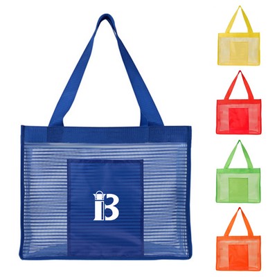 Beach Tote Bag w/ Front Pocket