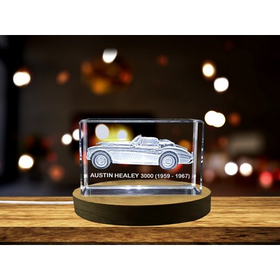 Austin-Healey 3000 3D Engraved Crystal Award - Tribute to Classic British Automotive Heritage