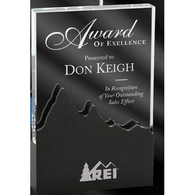 Elevation Glass Award with Black Metal Base, 7"H