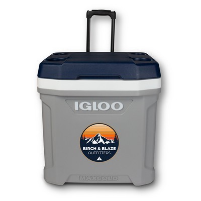 Igloo® Maxcold Latitude 62 Qt. Roller Cooler (Carbonite/Aegean Sea)