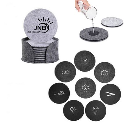 Set of 10 Felt Drink Coasters