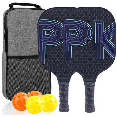 Fiberglass Pickleball Paddles,Pickleball Rackets w/Fiberglass Surface,Paddles Set +4 Pickleball Ball