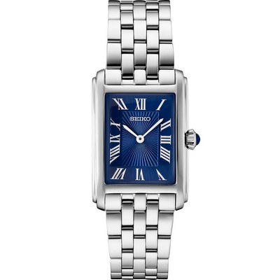 Seiko Essentials Stainless Steel Quartz Watch w/Blue Dial