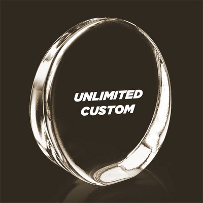 Round standing crystal paperweight