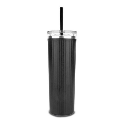 18 Oz Double Wall Stainless Steel Ridged Tumbler