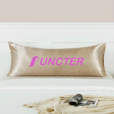 20 x 54" Premium Square Satin Silk Throw Pillowcase Body Size Pillow Cover With Hidden Zipper