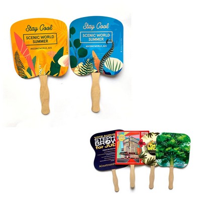 Hand Paper Fans with Wooden Handle