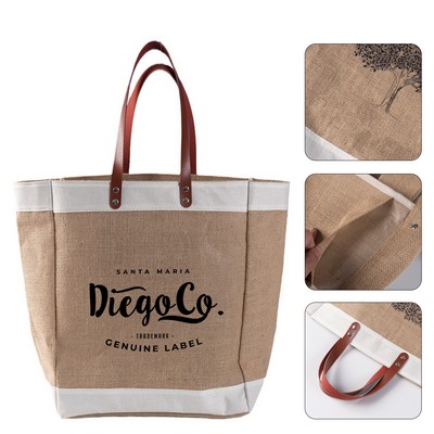 Natural Jute Beach Tote Bag