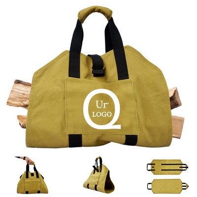 Firewood Storage Tote Bag w/ Front Pocket