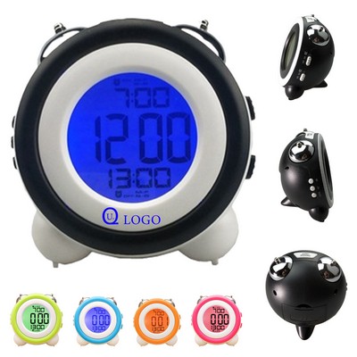 Dual Bell Round Digital Alarm Clock