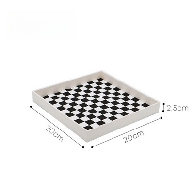 Square Shape Checkerboard Acrylic PU Storage Tray