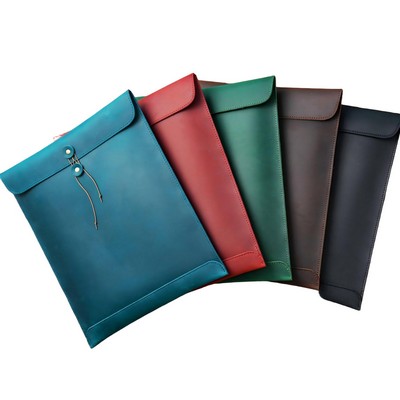 Vintage Leather String Closure Document Envelope Portfolio