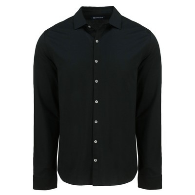 Cutter & Buck Advantage Tri-Blend Eco Soft Pique Long Sleeve Knitted Mens Button Up