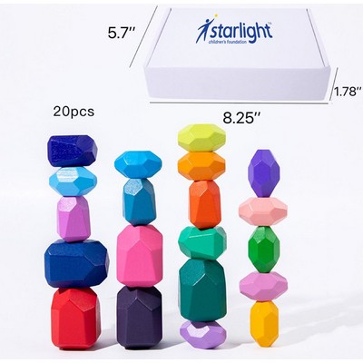 Colorful Wooden Stacking Balancing Blocks 20Pcs