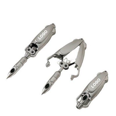 Silver Plastic Transforming Ballpoint Pen Novelty Desk Toy