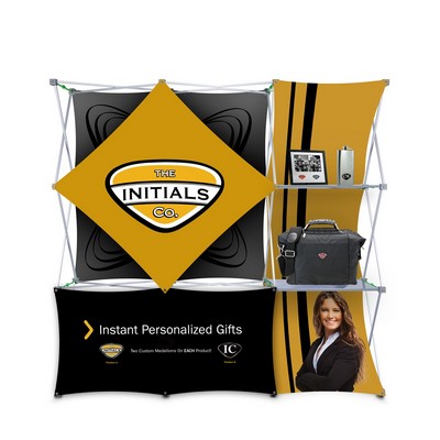 Fabric Panel Wall 8'x8', 4 panels , 2 shelves