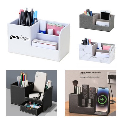 Leather Office Pen Holder