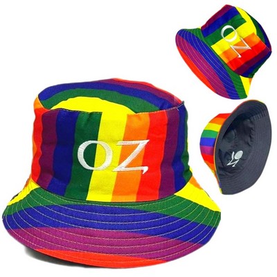 Embroidered Rainbow Bucket Hat