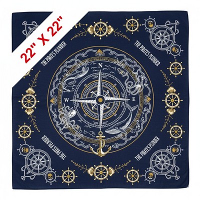 22" X 22" Polyester Square Bandanna (Full Color)