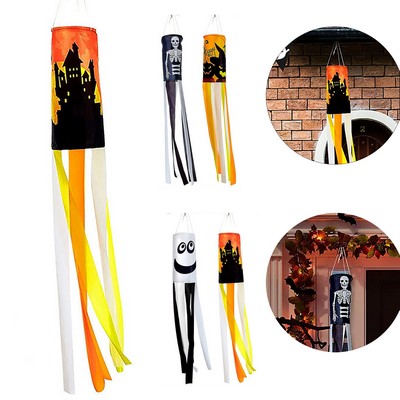 40 Inch Halloween Pumpkin Ghost Windsock Flag Decoration