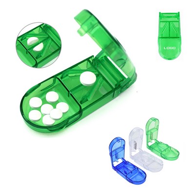 Portable Pill Cutter and Splitter Case with V Shape Holder