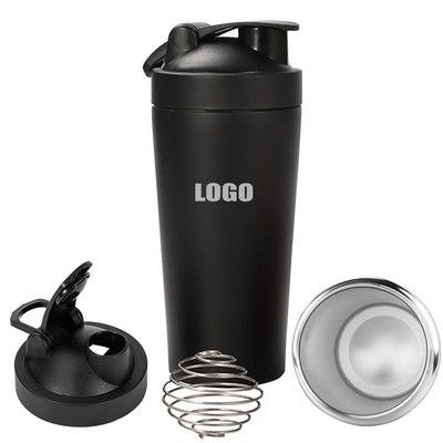 25 oz Stainless Steel Protein Shaker Bottle
