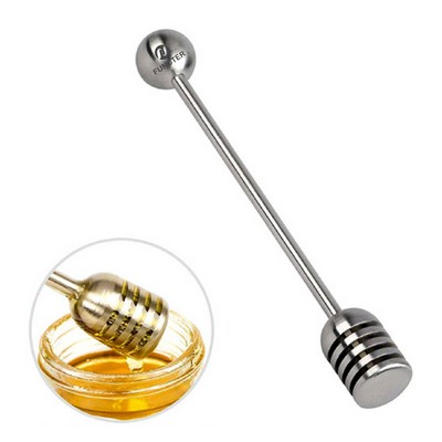 Honey Dipper 304 Stainless Steel Syrup Dipper Honey Stick Stirrer for Honey Pot Jar Container 6.3"