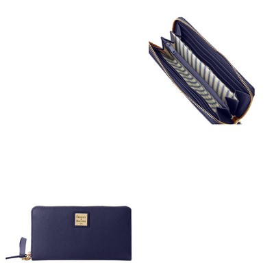 Dooney & Bourke Saffiano Large Zip Around Wristlet - Marine Blue