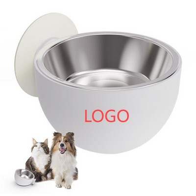 Magnetic Wall-Mounted Stainless Steel Pet Bowl - Anti-Tip Elevated Feeder