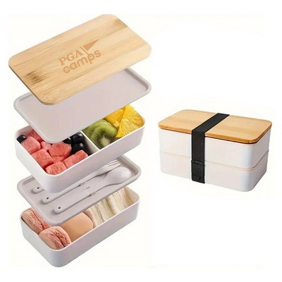 Bamboo Lunch Box Leakproof w/Dividers