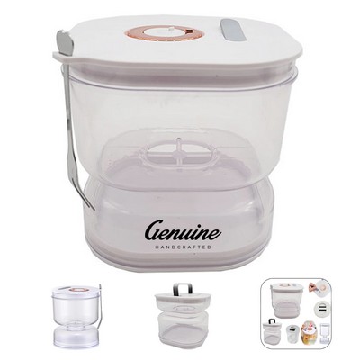 Olive Hourglass Jar with Strainer Flip