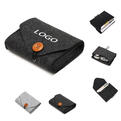 Portable Felt Power Adapter Storage Bag