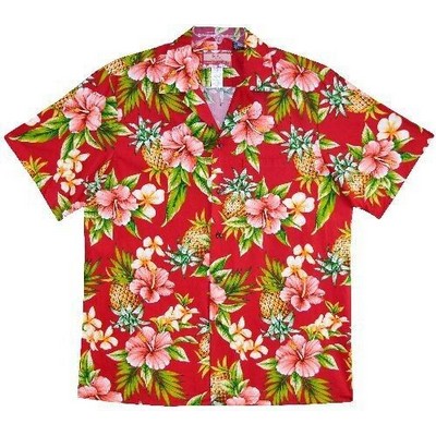 Hawaiian Shirt (DEEP INVENTORY)- 100% Cotton Poplin Tropical Print w/ Coconut Buttons (S-4XL)