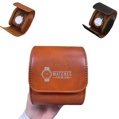 PU Leather Portable Single Watch Box